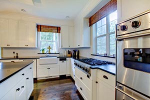 black granite white cabinets Granite kitchen - Ohio Columbus granite and Quartz Countertops